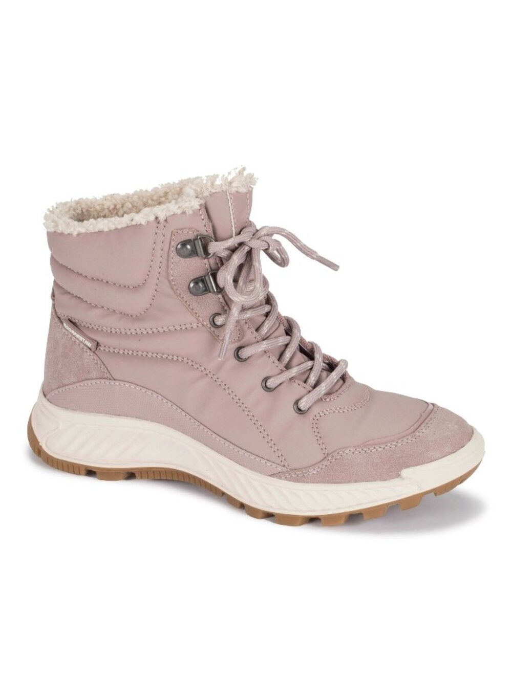 Baretraps Maine Waterproof Mauve Faux Fur Lace-Up Hiker Boots Women's 10M